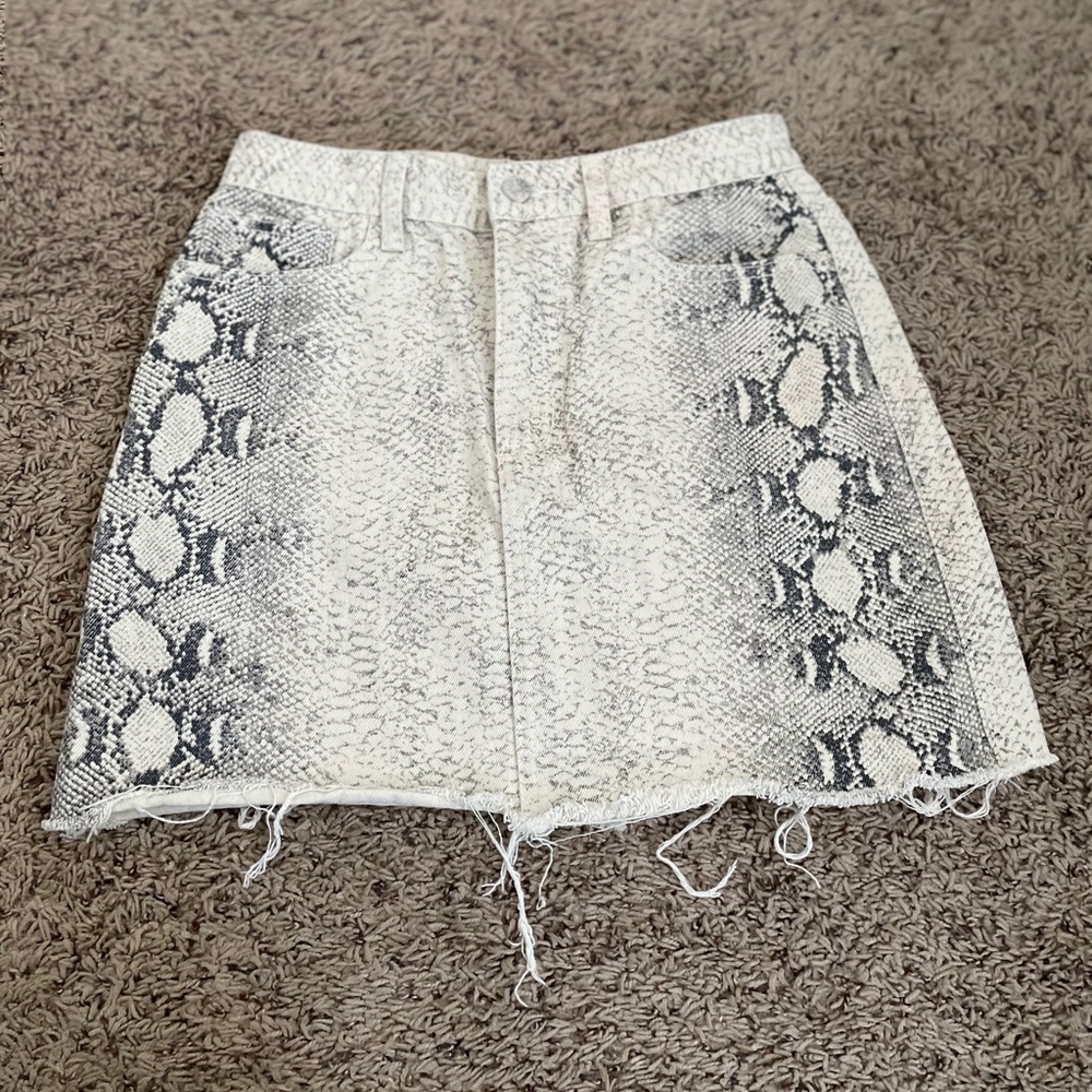Snake skin jean skirt